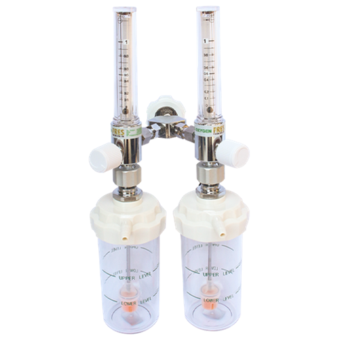 FRES TWIN FLOWMETER OKSIGEN BAYI 0,1 -1,0 LPM FULL SET HUMIDIFIER 135 ML