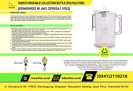 PAHSCO POLYSULFONE REUSABLE COLLECTION BOTTLE 1500 ML