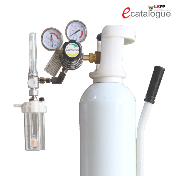 PAHSCO Flowmeter (Regulator) Oksigen 0- 15 LPM (Adult / Dewasa) FULL SET with Reusable Humidifier 135 ML and Regulator Tabung